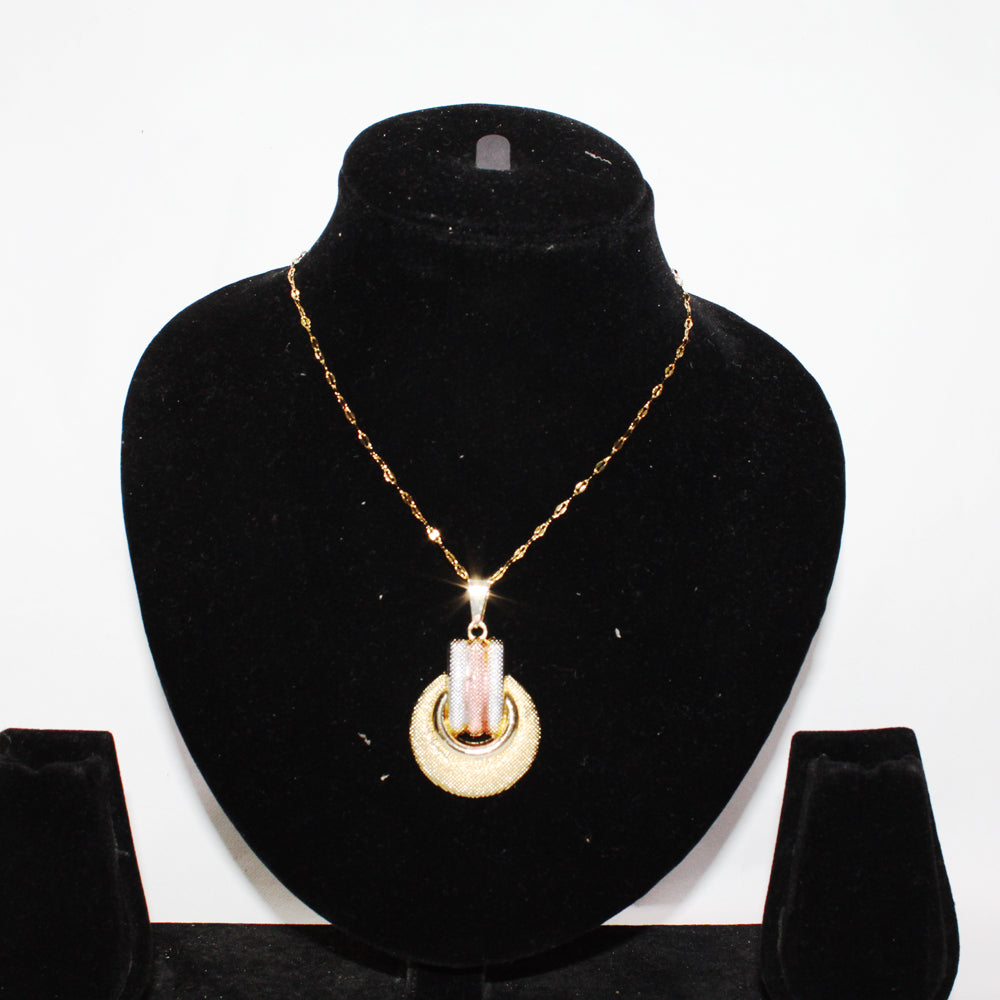 Gold Chain, Pendent, Earrings -