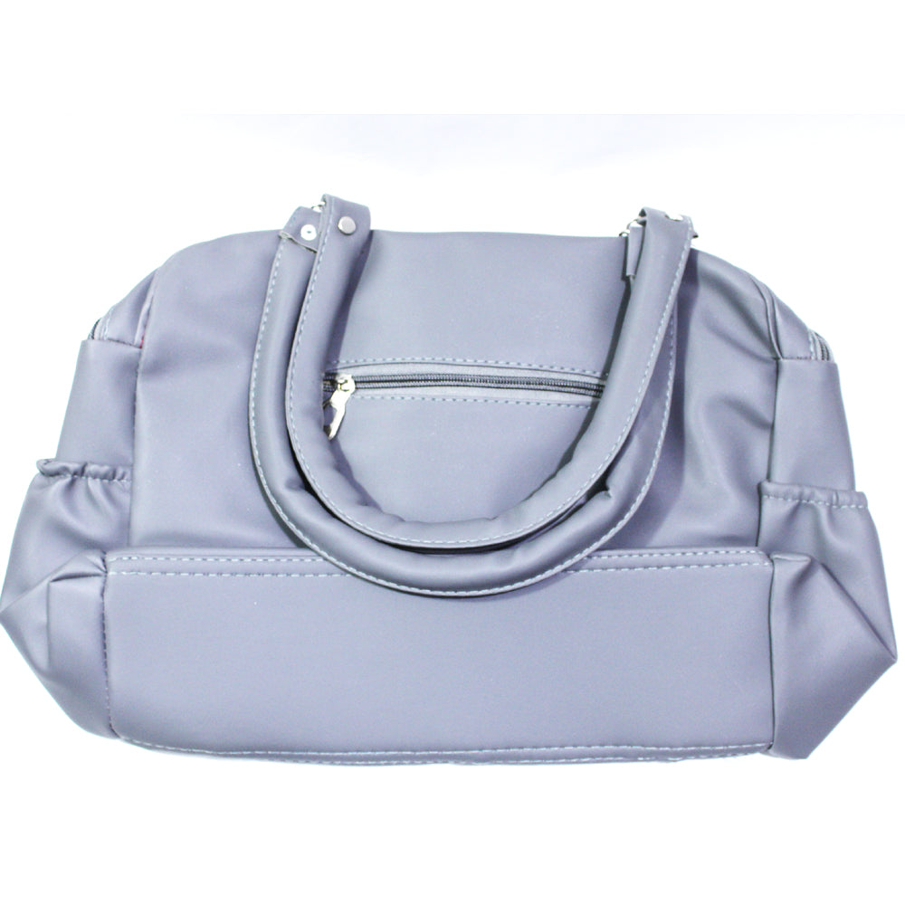 Light blue handbag on a white background