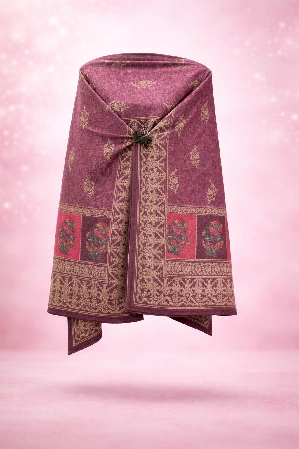 WINTER SUITE - Elegant Maroon Printed Suit Set with Dupatta