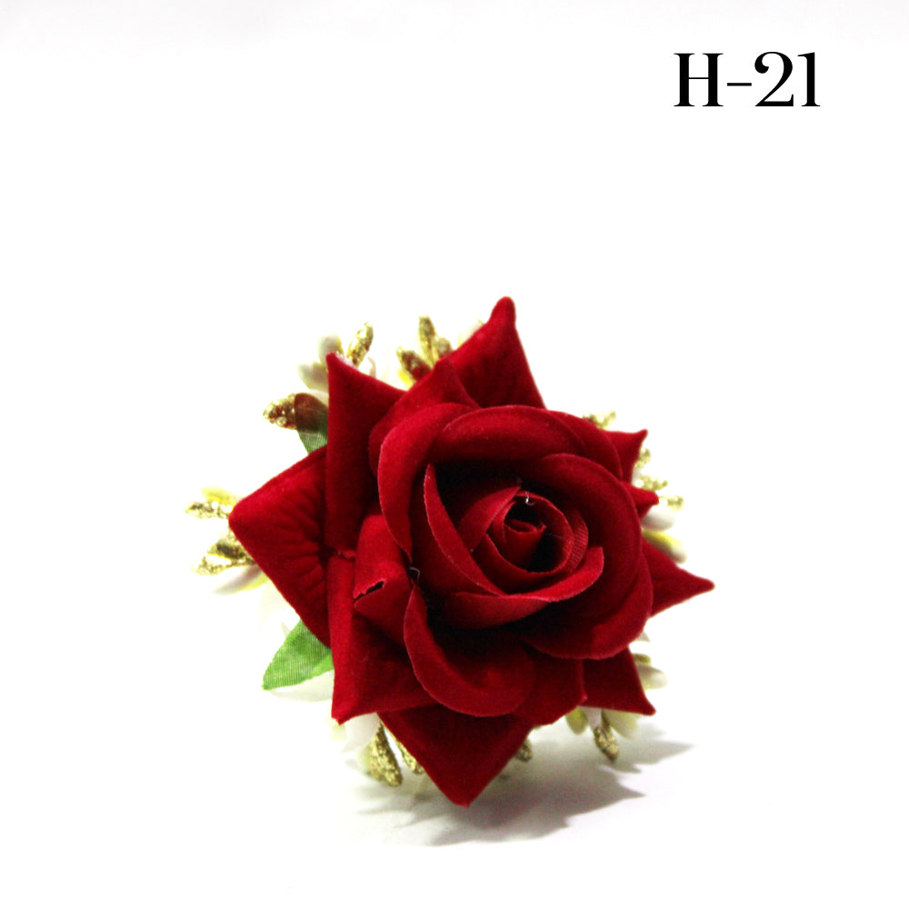 Rose With Pin Hair Clip     H-21A