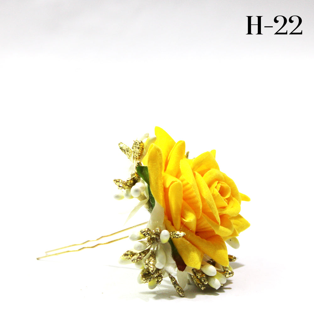 Rose With Pin Hair Clip   H-22
